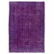 Distressed Purple Overdyed Area Rug, Mid-Century Handmade Central Anatolian Carpet. 6.6 x 9.5 Ft (200 x 288 cm)