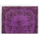 Modern Purple Overdyed Area Rug, Mid-Century Handmade Central Anatolian Carpet. 6.6 x 10.2 Ft (200 x 308 cm)