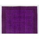 Purple Overdyed Area Rug, Mid-Century Handmade Central Anatolian Carpet. 6.7 x 10.2 Ft (202 x 310 cm)