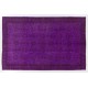 Purple Overdyed Area Rug, Mid-Century Handmade Central Anatolian Carpet. 6.7 x 10.2 Ft (202 x 310 cm)