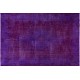 One of a kind Purple Overdyed Area Rug, Large Vintage Handmade Carpet from Turkey. 6.9 x 10.2 Ft (210 x 310 cm)