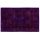 One of a kind Purple Overdyed Area Rug, Large Vintage Handmade Carpet from Turkey. 7.6 x 11.2 Ft (230 x 340 cm)