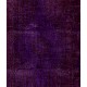One of a kind Purple Overdyed Area Rug, Large Vintage Handmade Carpet from Turkey. 7.6 x 11.2 Ft (230 x 340 cm)