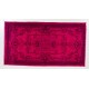 Pink Overdyed Vintage Handmade Anatolian Accent Rug for Contempoarary Interiors. 3.7 x 6.7 Ft (111 x 202 cm)