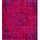 Pink Overdyed Runner Rug, Vintage Handmade Corridor Carpet from Turkey. 3.8 x 11.4 Ft (115 x 345 cm)