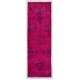 Pink Overdyed Runner Rug, Vintage Handmade Corridor Carpet from Turkey. 3.8 x 11.4 Ft (115 x 345 cm)