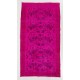 Fuchsia Pink Overdyed Vintage Handmade Anatolian Accent Rug with Floral Design. 3.9 x 6.9 Ft (116 x 210 cm)