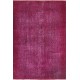 Pink Overdyed Vintage Handmade Anatolian Accent Rug for Contempoarary Interiors. 3.9 x 6.4 Ft (118 x 195 cm)