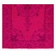 Fuchsia Pink Overdyed Vintage Handmade Anatolian Accent Rug with Medallion Design. 4 x 6.9 Ft (119 x 209 cm)