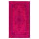 Fuchsia Pink Overdyed Vintage Handmade Anatolian Accent Rug with Medallion Design. 4 x 6.9 Ft (119 x 209 cm)