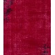 Red Overdyed Accent Rug, 1960s Hand-Knotted Central Anatolian Carpet. 4 x 6.7 Ft (122 x 204 cm)