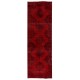 Red Overdyed Runner Rug, 1960s Hand-Knotted Central Anatolian Carpet. 4.3 x 13.5 Ft (130 x 410 cm)