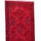 Red Overdyed Runner Rug, 1960s Hand-Knotted Central Anatolian Carpet. 4.6 x 12.7 Ft (140 x 385 cm)