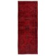 Distressed Red Overdyed Runner Rug, 1960s Hand-Knotted Central Anatolian Carpet. 4.7 x 12.4 Ft (142 x 375 cm)