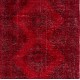 Red Overdyed Runner Rug, 1960s Hand-Knotted Central Anatolian Carpet. 4.7 x 13 Ft (142 x 395 cm)