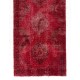 Distressed Red Overdyed Runner Rug, 1960s Hand-Knotted Central Anatolian Carpet. 4.8 x 13 Ft (145 x 395 cm)