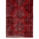Red Overdyed Runner Rug, 1960s Hand-Knotted Central Anatolian Carpet. 5 x 13 Ft (150 x 399 cm)