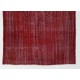 Distressed Red Overdyed Rug, 1960s Hand-Knotted Central Anatolian Carpet. 5.5 x 8.3 Ft (165 x 250 cm)