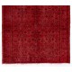 Red Overdyed Rug, 1960s Hand-Knotted Central Anatolian Carpet. 5.6 x 9.2 Ft (170 x 278 cm)