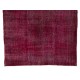 Red Overdyed Rug for Modern Interiors, 1960s Hand-Knotted Central Anatolian Carpet. 6 x 9 Ft (180 x 275 cm)
