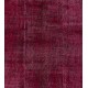 Red Overdyed Rug for Modern Interiors, 1960s Hand-Knotted Central Anatolian Carpet. 6 x 9 Ft (180 x 275 cm)