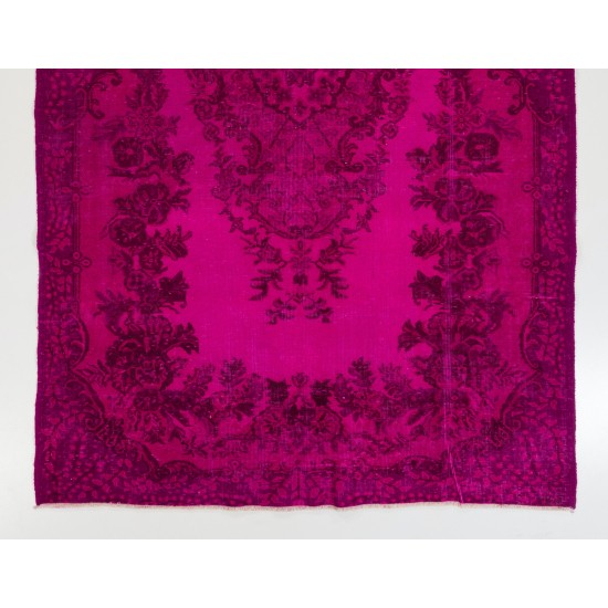 Pink Overdyed Rug, Vintage Handmade Carpet from Turkey. 6 x 9.8 Ft (180 x 297 cm)