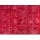 Red Overdyed Rug for Modern Interiors, 1960s Hand-Knotted Central Anatolian Carpet. 6.2 x 9.6 Ft (187 x 290 cm)