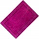 Fuchsia Pink Overdyed Rug, Vintage Handmade Carpet from Turkey. 6.3 x 9.2 Ft (191 x 280 cm)