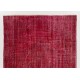 Red Overdyed Area Rug, 1960s Hand-Knotted Central Anatolian Carpet. 6.5 x 9.6 Ft (196 x 290 cm)