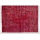 Red Overdyed Area Rug, 1960s Hand-Knotted Central Anatolian Carpet. 6.5 x 9.6 Ft (196 x 290 cm)