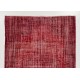 Red Overdyed Rug for Modern Interiors, 1960s Hand-Knotted Central Anatolian Carpet. 6.5 x 9.6 Ft (196 x 291 cm)