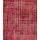 Red Overdyed Rug for Modern Interiors, 1960s Hand-Knotted Central Anatolian Carpet. 6.5 x 9.6 Ft (196 x 291 cm)