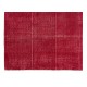 Red Overdyed Area Rug, 1960s Hand-Knotted Central Anatolian Carpet. 6.7 x 9.9 Ft (204 x 300 cm)