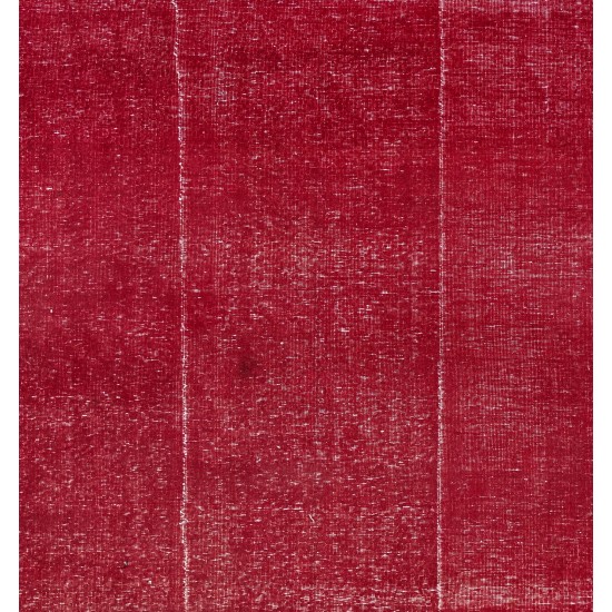 Red Overdyed Area Rug, 1960s Hand-Knotted Central Anatolian Carpet. 6.7 x 9.9 Ft (204 x 300 cm)