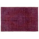 Red Overdyed Area Rug, 1960s Hand-Knotted Central Anatolian Carpet. 6.8 x 10.2 Ft (206 x 310 cm)