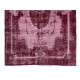 Red Overdyed Area Rug, 1960s Hand-Knotted Central Anatolian Carpet. 6.9 x 10.7 Ft (208 x 325 cm)