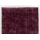 Maroon Red Overdyed Area Rug, 1960s Hand-Knotted Central Anatolian Carpet. 6.9 x 10.2 Ft (210 x 309 cm)