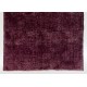 Maroon Red Overdyed Area Rug, 1960s Hand-Knotted Central Anatolian Carpet. 6.9 x 10.2 Ft (210 x 309 cm)