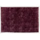 Maroon Red Overdyed Area Rug, 1960s Hand-Knotted Central Anatolian Carpet. 6.9 x 10.2 Ft (210 x 309 cm)