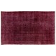 Maroon Red Overdyed Area Rug, 1960s Hand-Knotted Central Anatolian Carpet. 7 x 10.5 Ft (211 x 318 cm)