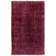 Maroon Red Overdyed Area Rug, 1960s Hand-Knotted Central Anatolian Carpet. 7 x 10.5 Ft (211 x 318 cm)