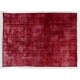 Distressed Red Overdyed Rug, 1960s Hand-Knotted Central Anatolian Carpet. 7.4 x 10 Ft (225 x 303 cm)