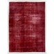 Distressed Red Overdyed Rug, 1960s Hand-Knotted Central Anatolian Carpet. 7.8 x 10.8 Ft (235 x 327 cm)