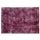 Maroon Red Overdyed Area Rug, Large 1960s Hand-Knotted Central Anatolian Carpet. 8.3 x 11.4 Ft (250 x 345 cm)