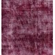 Maroon Red Overdyed Area Rug, Large 1960s Hand-Knotted Central Anatolian Carpet. 8.3 x 11.4 Ft (250 x 345 cm)