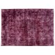 Maroon Red Overdyed Area Rug, Large 1960s Hand-Knotted Central Anatolian Carpet. 8.3 x 11.4 Ft (250 x 345 cm)