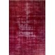Red Overdyed Area Rug, Large 1960s Hand-Knotted Central Anatolian Carpet. 8.4 x 12.8 Ft (255 x 390 cm)