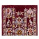 Silk Hand Embroidered Bed Cover, Vintage Suzani Wall Hanging from Uzbekistan. 4 x 7 Ft (124 x 214 cm)