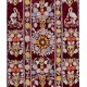 Silk Hand Embroidered Bed Cover, Vintage Suzani Wall Hanging from Uzbekistan. 4 x 7 Ft (124 x 214 cm)