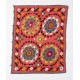 Silk Hand Embroidered Bed Cover, Vintage Suzani Wall Hanging from Uzbekistan. 4.5 x 5.7 Ft (135 x 171 cm)